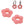 Beads Retail sales Pink resin flower-shaped bead 14.5mm - Hole: 5mm (4)