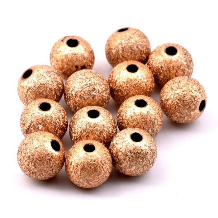 Round matte gold stardust resin bead -10mm - Hole: 2mm (30)