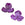 Beads Retail sales Opaque dark purple resin flower bead 25mm - Hole: 2mm (2)