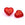 Beads wholesaler  - Red Glass Heart Beads with Gold Engraving 16x18mm - Hole: 1mm (2)