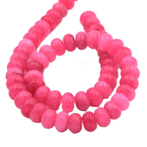 Buy Donut rondelle beads Pink-tinted jade - 10x7mm - Hole: 1mm (1 strand - 37cm)