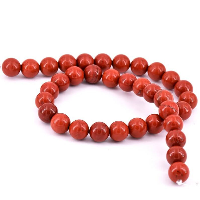 Natural red jasper round beads 10mm - Hole: 1mm (1 strand - 38cm)