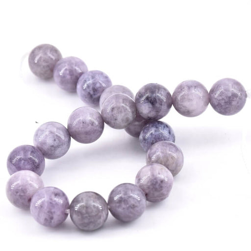 Round Jade Bead Grey-Blue-Parma - 10mm - Hole: 1mm (1 (wire - 19m)