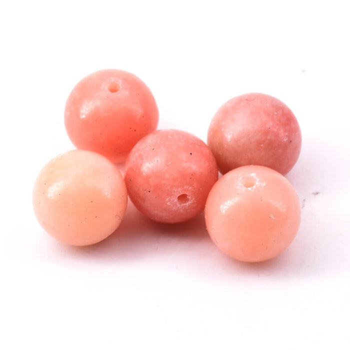 Natural pink opal round beads - 12mm - Hole: 1mm (5)