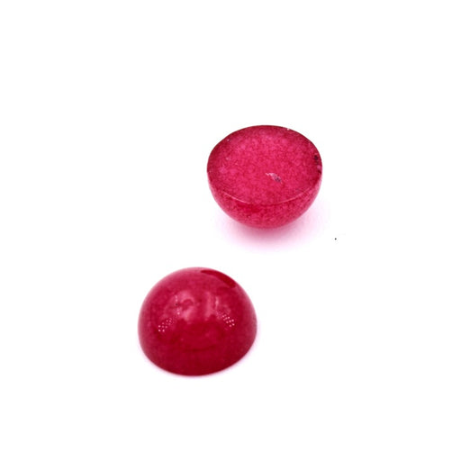Cabochon rond Jade teinté Fushia 6mm (2)