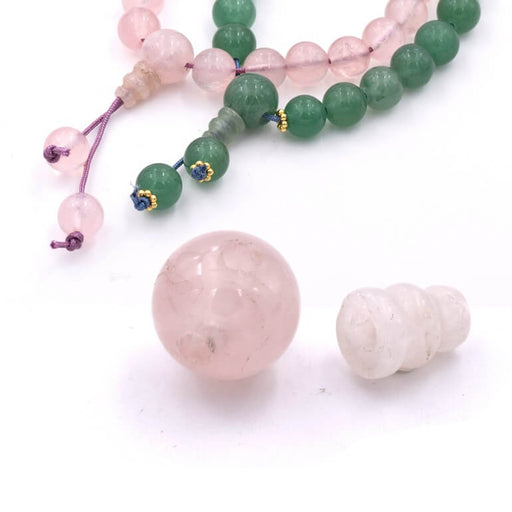 Guru bead rose quartz 10mm and cone (1)
