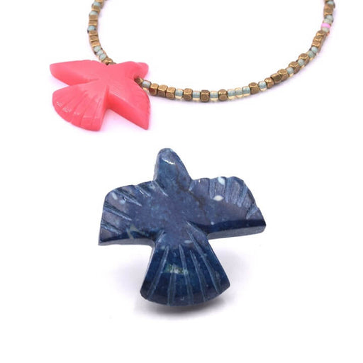 Buy Condor eagle bird blue stone pendant bead 25x25mm (1)