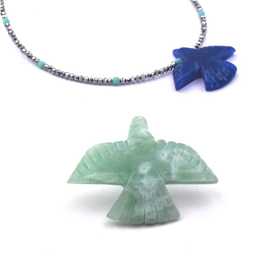 Buy Green jade pendant bead bird eagle condor 35x25mm (1)