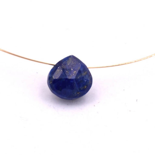 Pear heart drop pendant faceted Lapis lazuli - 8.5x8mm (1)