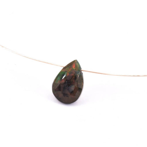 Faceted pear drop bead pendant Ethiopian Opal 8x7mm (1)