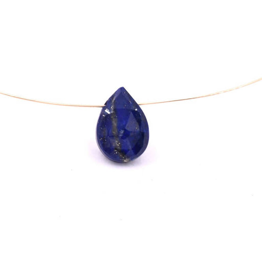 Lapis lazuli faceted pear drop bead pendant 10x8mm (1)