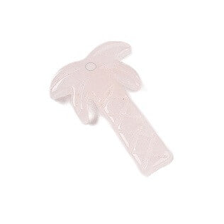 Palm tree pendant in rose quartz 28x22mm - Hole: 1mm (1)