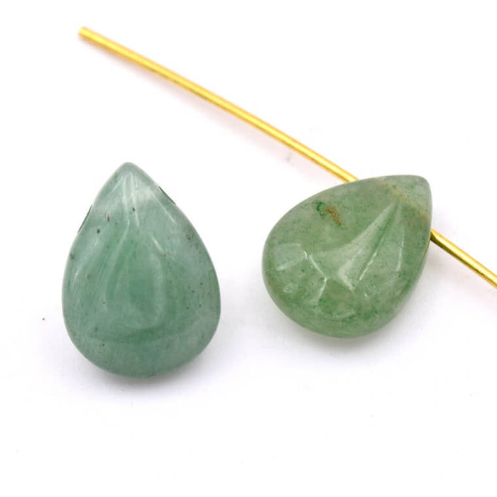 Aventurine Drop Pendant - 14x10mm - Hole: 0.8mm (2)