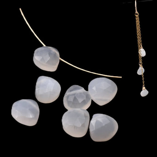 Faceted moonstone pear drop pendant 6.5mm - Hole: 0.4mm (7)