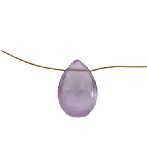 Light amethyst faceted teardrop pendant 13x9mm - Hole: 0.5mm (1)