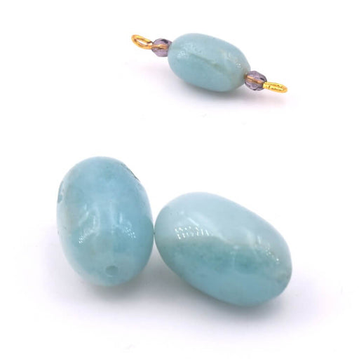Buy Amazonite cylinder bead 13x11mm - Hole: 1mm (2)