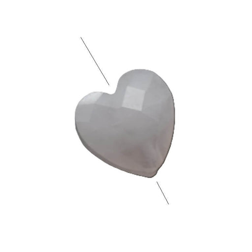 Rose Quartz Faceted Heart Bead 8mm - Hole: 1mm (1)