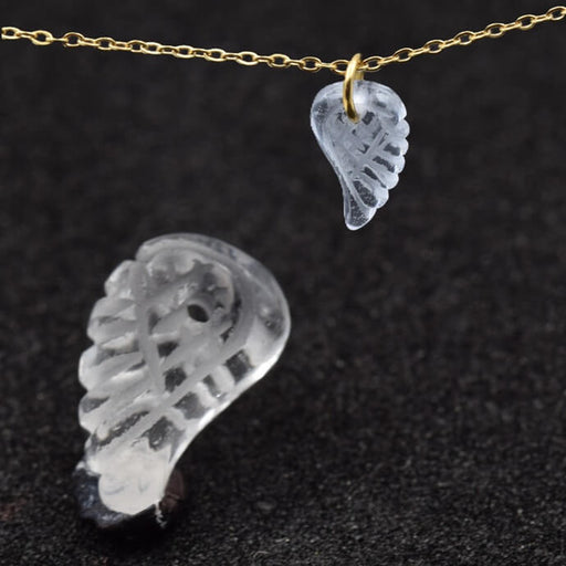 Rock crystal wing pendant 13-16x8mm - Hole: 0.9mm (1)