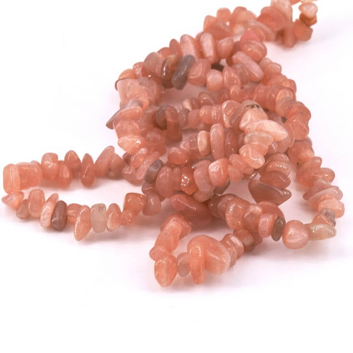 Chips beads Moonstone and Sunstone 4-6x1-2mm (1strand-86cm)