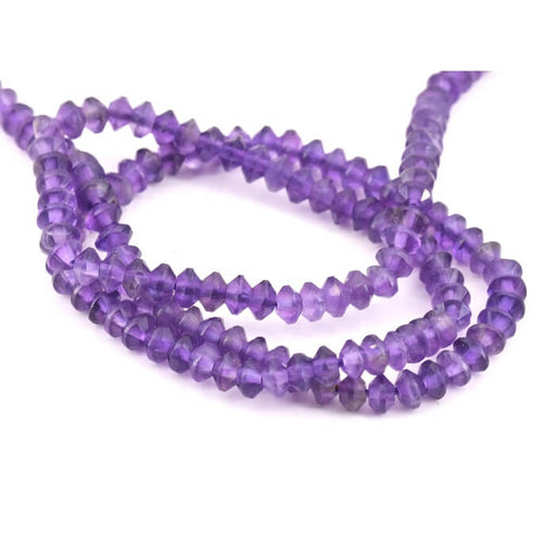 Bicone beads Amethyst 4x2mm - Hole 0.6mm (1 strand-38cm)