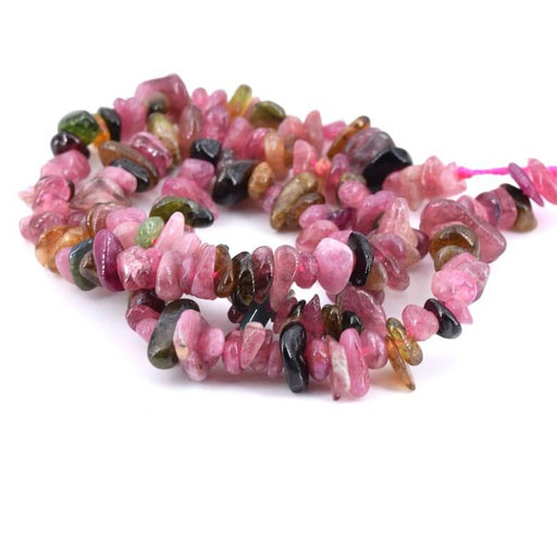 Chips bead Multi color Tourmaline 4-10mm - Hole: 0.6mm (1 strand-39cm)