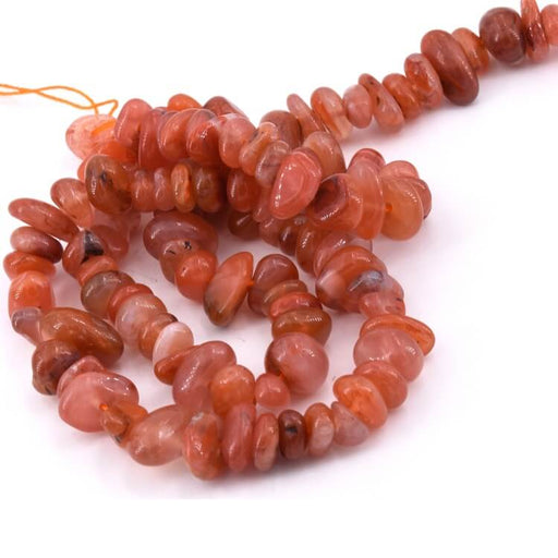 Chips Rounded bead in Carnelian dyed 6-10x5-11mm - Hole: 1mm (1 strand-41cm)