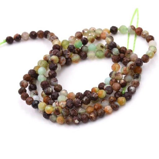 Round faceted beads Chrysoprase 2-2.5mm (1 strand - 38cm)
