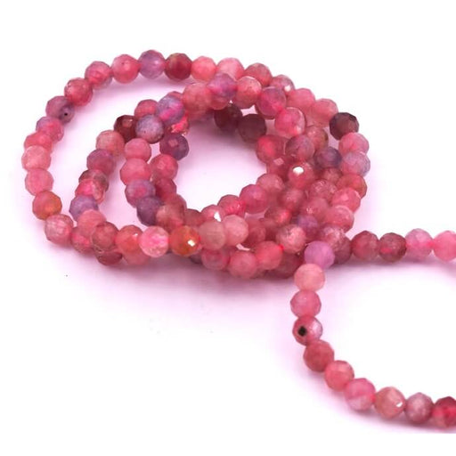 Buy Pink tourmaline faceted round bead 3mm (1 Strand-38cm)