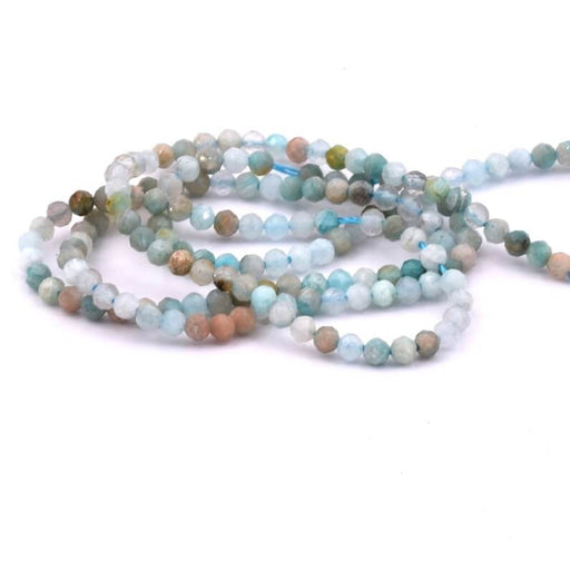 Buy Amazonite faceted round beads 2.5mm - Hole 0.7mm (1 Strand-39cm)