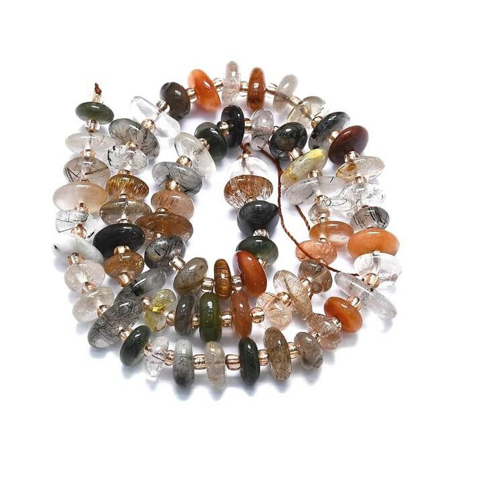 Rutile quartz strip bead 6-13x8.5x3-4mm - Hole: 1mm (1)