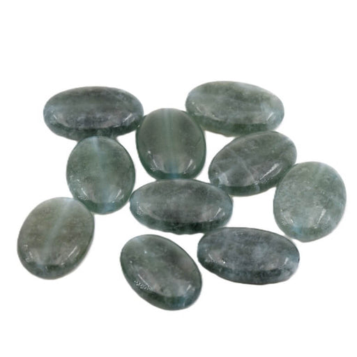 Flat oval gray-green dyed jade bead 18-13mm - Hole: 1mm (10)