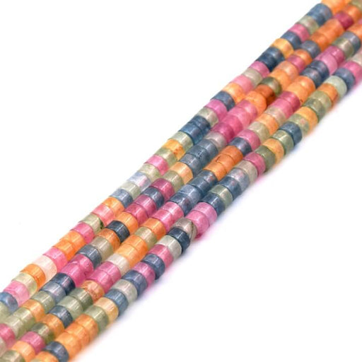 Heishi beads Multicolored dyed jade 4x2mm - Hole: 0.7mm - 38cm (1 strand )