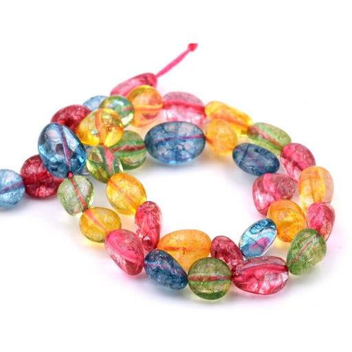 Buy Dyed quartz crystal potatoe nugget beads 9-15x7-11mm (1 strand - 38cm)