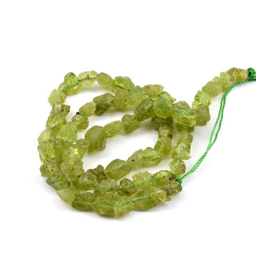 Buy Raw peridot nugget beads 4-12mm - Hole: 0.6mm (1 strand - 39cm)