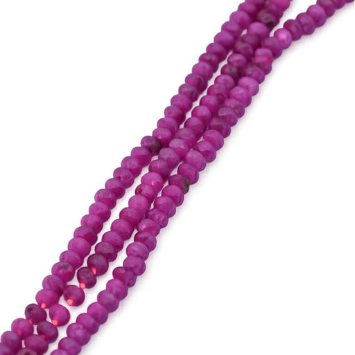 Faceted ruby ​​rondel beads - 2.5x2mm - Hole: 0.5mm (1 strand - 37cm)