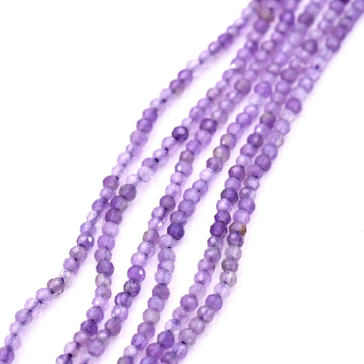 Faceted amethyst bead 2mm - Hole 0.5mm (1 strand - 38cm)