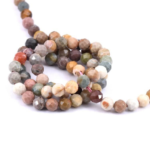 Round faceted agate beads 4mm - Hole: 0.6mm - strand 38cm (1)