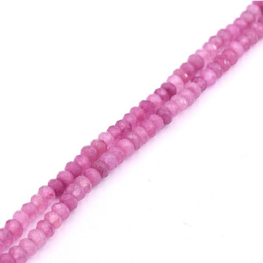 Faceted jade bead tinted old PARMA PINK 4x2.5mm - Hole: 1mm (1 strand-34cm)