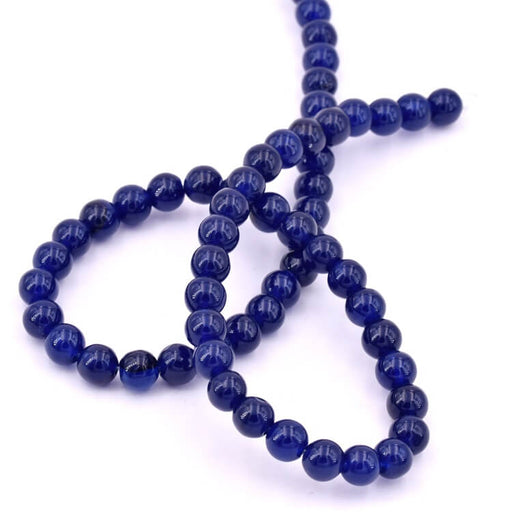 Round bead Blue Quartzite 6mm - hole: 1mm (1 strand-37cm)
