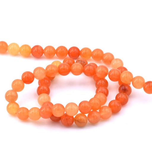 Round orange aventurine beads 6mm - 38cm - 56 beads (1 strand)