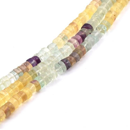 Heishi beads in fluorite 6x4mm - Hole: 0.5mm (1 Strand-38cm)