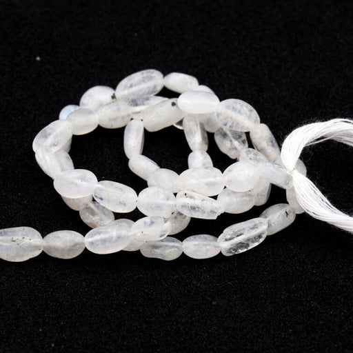 Moonstone flat oval nugget bead 5-7x4-6mm (1 strand - 34cm)