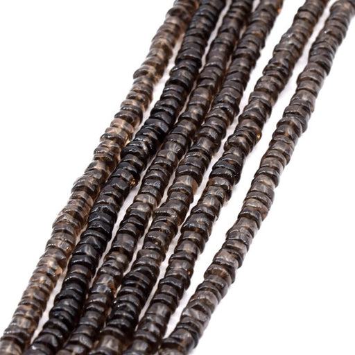 Dark topaz heishi beads 5-6x1-3mm - Hole: 0.5mm (1 strand - 32cm)