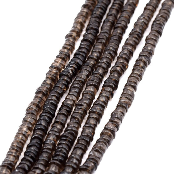 Dark topaz heishi beads 5-6x1-3mm - Hole: 0.5mm (1 strand - 32cm)