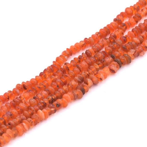 Buy Carnelian button bead 4-5x2-4mm - Hole: 0.5mm (1 Strand-33cm)