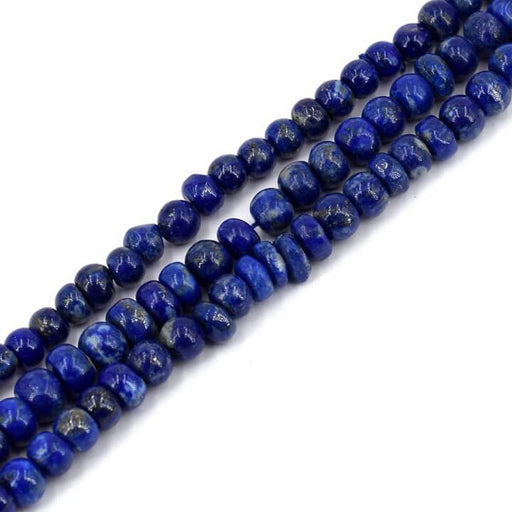 Buy Lapis Lazuli round wheell bead 5-6mm - hole 0.6mm - 83 beads (1 Strand-34cm)