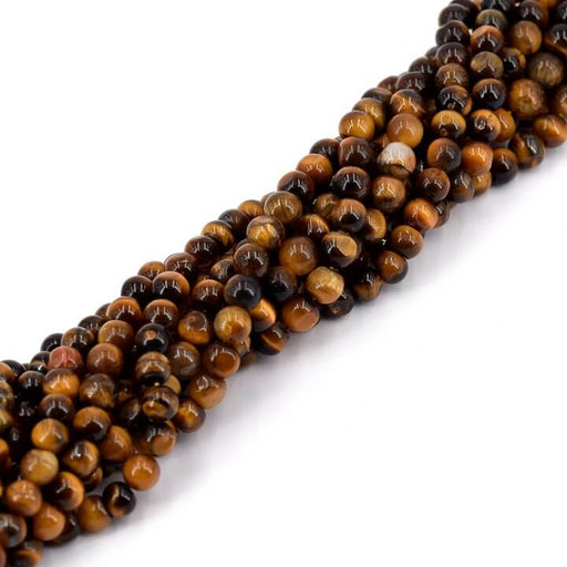 Buy Round Tiger Eye bead 5mm - hole 0.6mm - 73 beads (1 Strand-33cm)