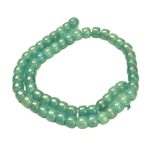 Perles rondelle jade teinté vert aqua 8x6mm-trou: 1mm - fil 37cm (1)