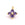 Beads wholesaler  - Flower cross pendant golden brass and purple zircon - 8mm - Hole: 1.2mm (1)