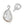 Beads Retail sales Teardrop pendant with cubic zirconia - Platinum color brass - 11.5x7mm (1)
